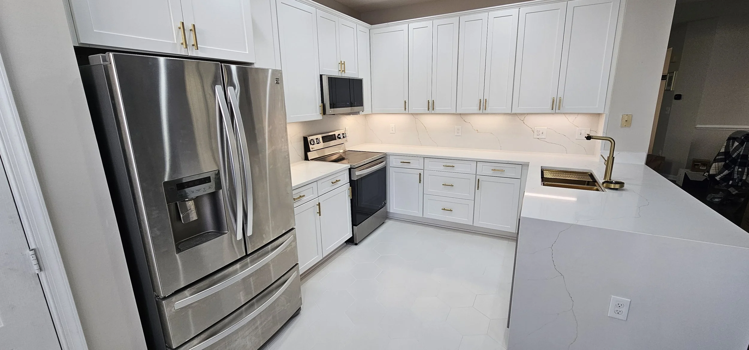 Completed kitchen — side view